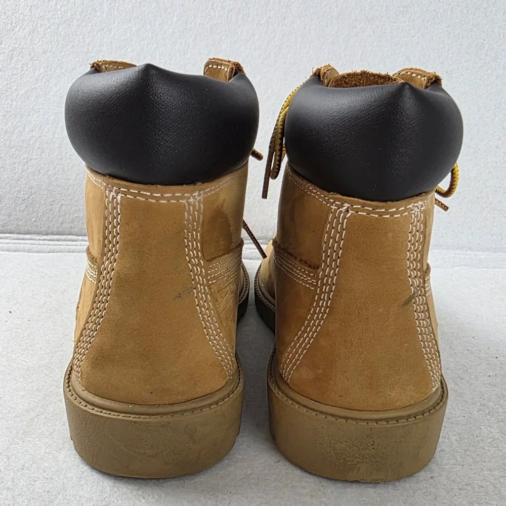 Timberland Premium Waterproof 6 Inch Boots Wheat Nubuck Youth Boys Size 1